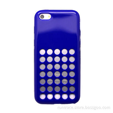 TPU Case for iPhone 5C, with Round Hole Decorated on the Back, Made of High Quality